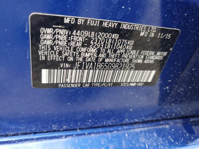 Photo 12 VIN: JF1VA1B65G9821925 - SUBARU WRX 