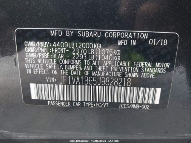 Photo 8 VIN: JF1VA1B65J9828218 - SUBARU WRX 