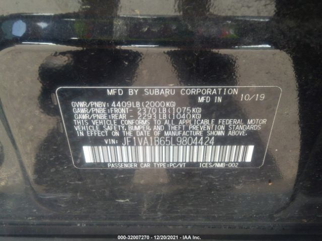 Photo 8 VIN: JF1VA1B65L9804424 - SUBARU WRX 