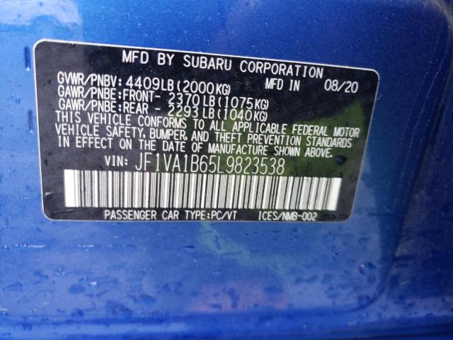 Photo 9 VIN: JF1VA1B65L9823538 - SUBARU WRX PREMIU 