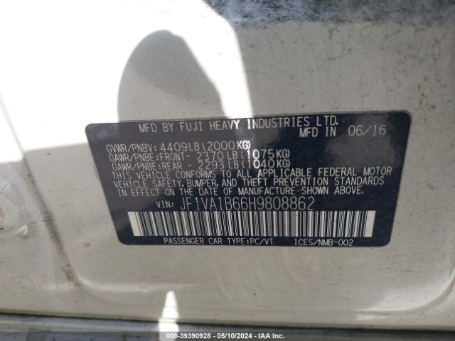 Photo 8 VIN: JF1VA1B66H9808862 - SUBARU WRX 