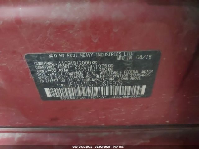 Photo 8 VIN: JF1VA1B67H9815979 - SUBARU WRX 