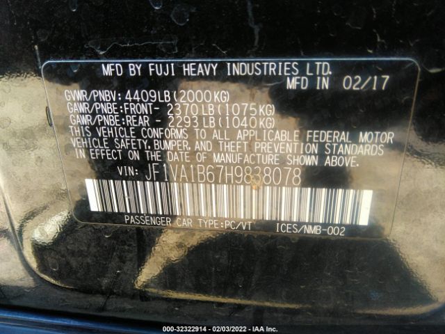 Photo 8 VIN: JF1VA1B67H9838078 - SUBARU WRX 