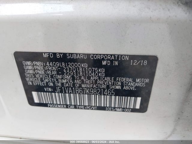 Photo 8 VIN: JF1VA1B67K9821465 - SUBARU WRX 