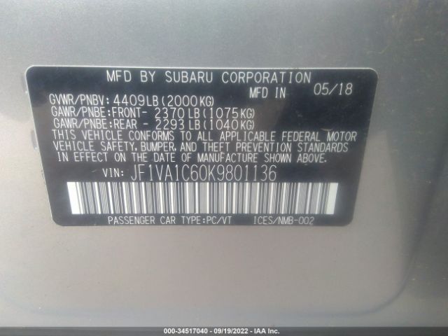 Photo 8 VIN: JF1VA1C60K9801136 - SUBARU WRX 