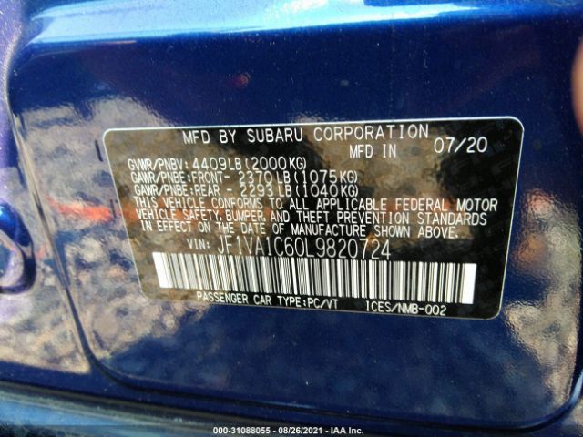 Photo 8 VIN: JF1VA1C60L9820724 - SUBARU WRX 