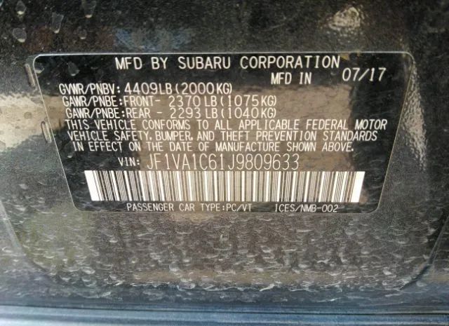 Photo 8 VIN: JF1VA1C61J9809633 - SUBARU WRX 