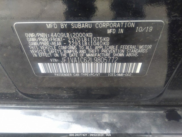 Photo 8 VIN: JF1VA1C62L9805772 - SUBARU WRX 