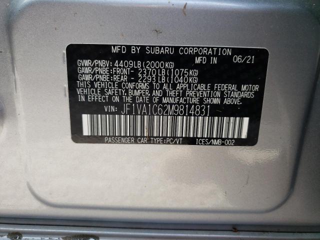 Photo 9 VIN: JF1VA1C62M9814831 - SUBARU WRX PREMIU 