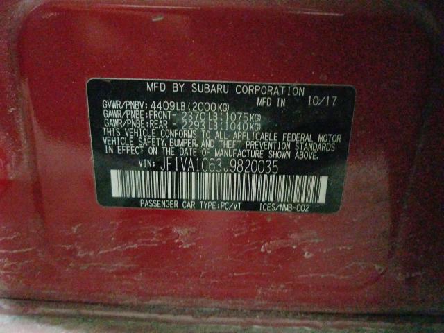 Photo 9 VIN: JF1VA1C63J9820035 - SUBARU WRX PREMIU 