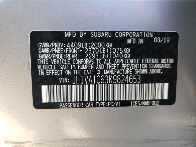 Photo 9 VIN: JF1VA1C63K9824653 - SUBARU WRX PREMIU 