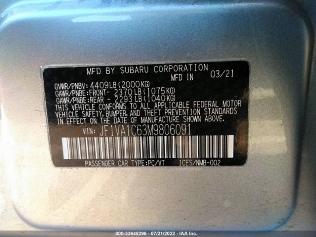 Photo 8 VIN: JF1VA1C63M9806091 - SUBARU WRX 