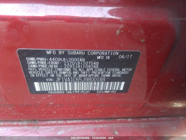 Photo 8 VIN: JF1VA1C65J9800188 - SUBARU WRX 