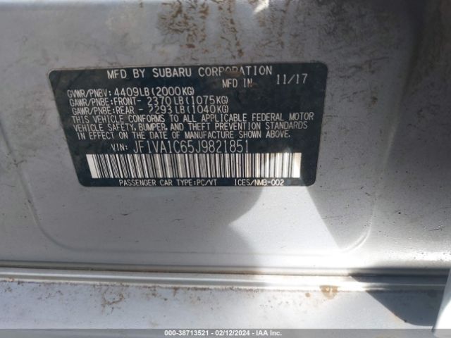 Photo 8 VIN: JF1VA1C65J9821851 - SUBARU WRX 