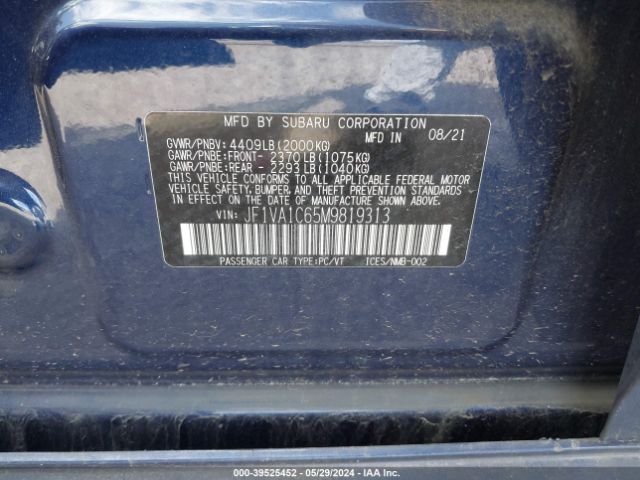 Photo 8 VIN: JF1VA1C65M9819313 - SUBARU WRX 