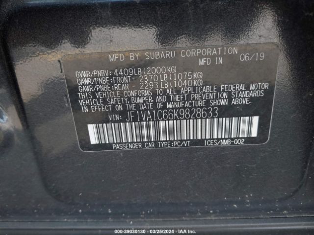 Photo 8 VIN: JF1VA1C66K9828633 - SUBARU WRX 