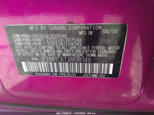 Photo 8 VIN: JF1VA1C67J8838348 - SUBARU WRX 