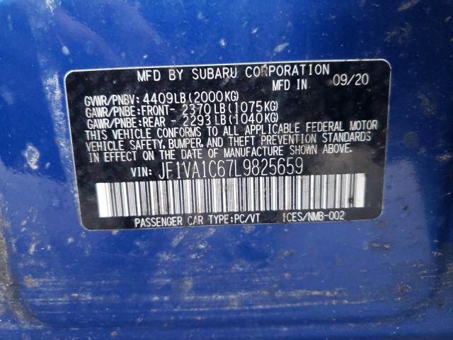 Photo 9 VIN: JF1VA1C67L9825659 - SUBARU WRX PREMIU 