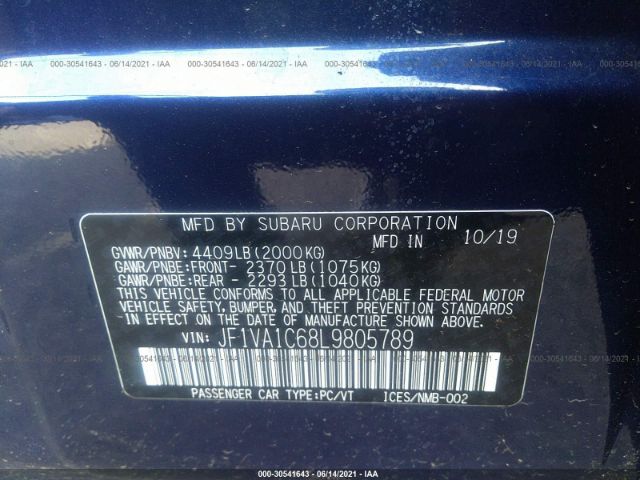 Photo 8 VIN: JF1VA1C68L9805789 - SUBARU WRX 