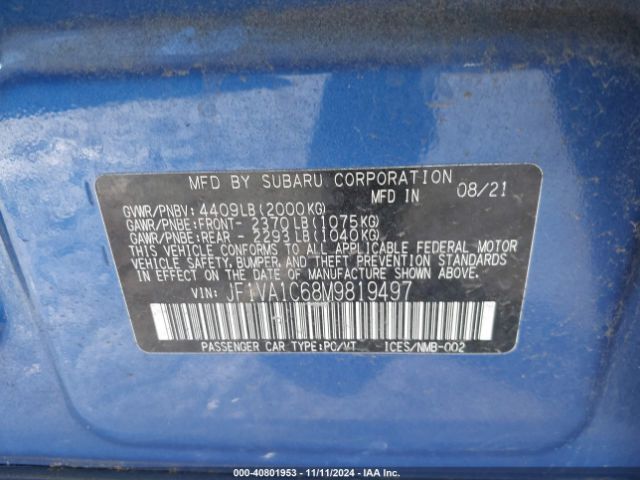 Photo 8 VIN: JF1VA1C68M9819497 - SUBARU WRX 