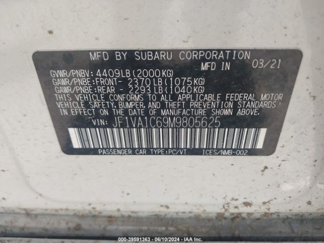 Photo 8 VIN: JF1VA1C69M9805625 - SUBARU WRX 