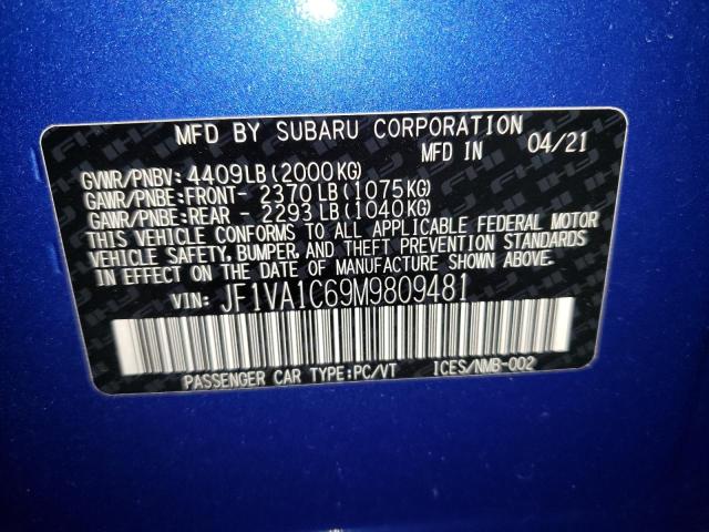 Photo 9 VIN: JF1VA1C69M9809481 - SUBARU WRX PREMIU 