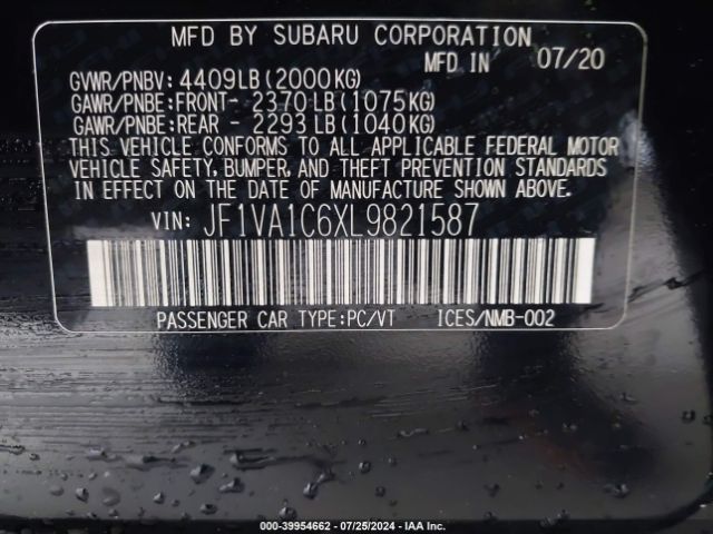 Photo 8 VIN: JF1VA1C6XL9821587 - SUBARU WRX 