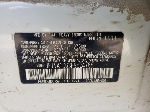 Photo 12 VIN: JF1VA1D63F9824768 - SUBARU WRX PREMIU 