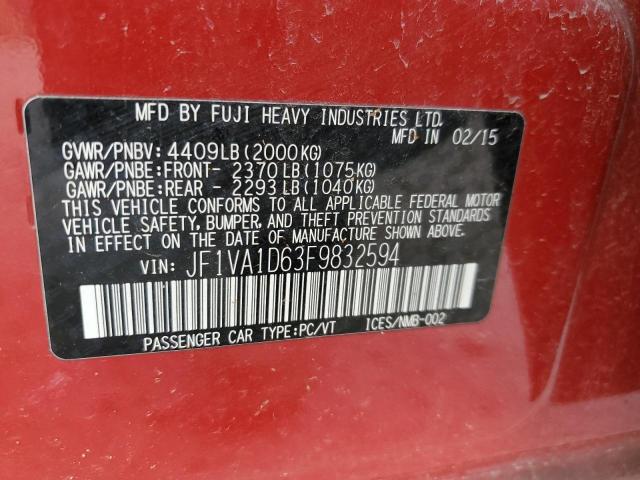 Photo 12 VIN: JF1VA1D63F9832594 - SUBARU WRX 