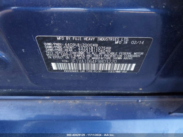 Photo 8 VIN: JF1VA1D64F9803220 - SUBARU WRX 