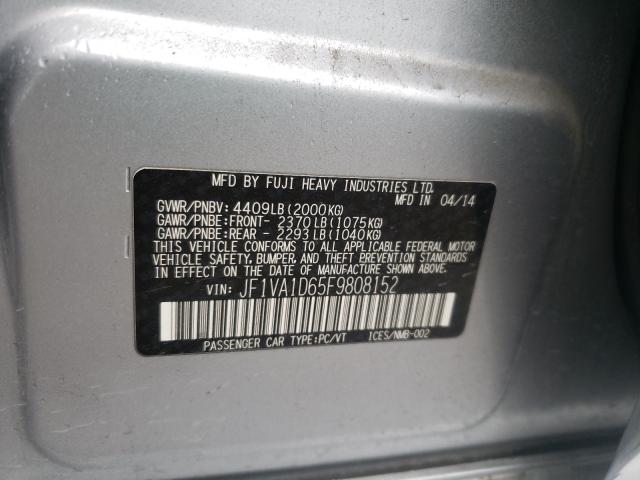 Photo 9 VIN: JF1VA1D65F9808152 - SUBARU WRX PREMIU 