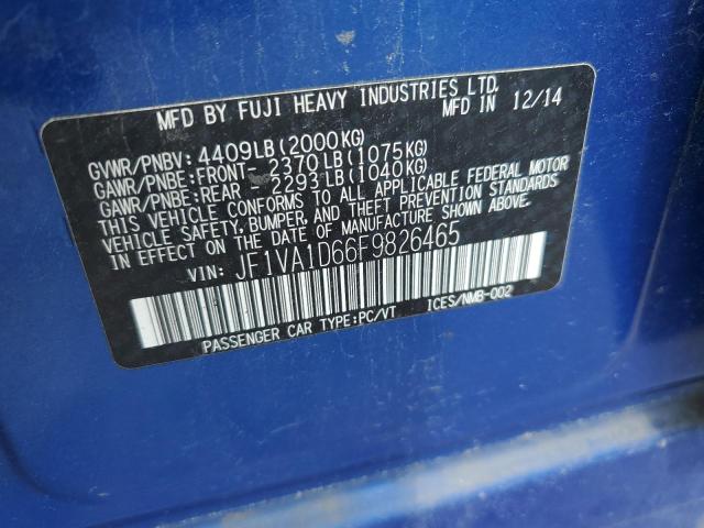 Photo 12 VIN: JF1VA1D66F9826465 - SUBARU WRX PREMIU 