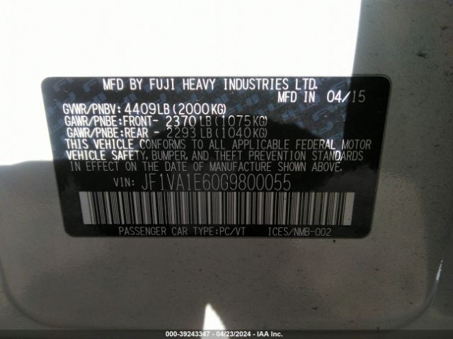 Photo 8 VIN: JF1VA1E60G9800055 - SUBARU WRX 