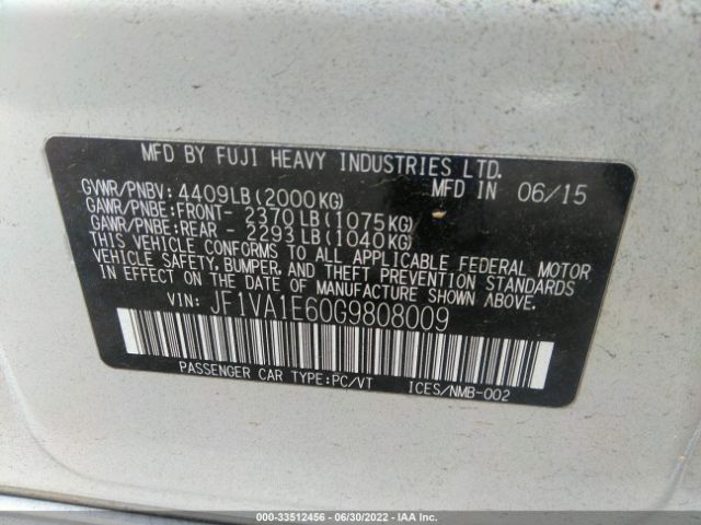 Photo 8 VIN: JF1VA1E60G9808009 - SUBARU WRX 