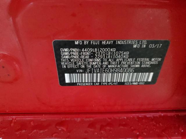 Photo 11 VIN: JF1VA1E60H9840086 - SUBARU WRX PREMIU 