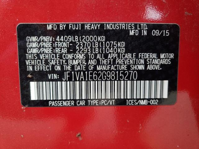 Photo 11 VIN: JF1VA1E62G9815270 - SUBARU WRX PREMIU 