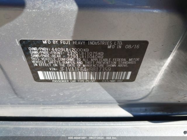 Photo 8 VIN: JF1VA1E64H9817359 - SUBARU WRX 