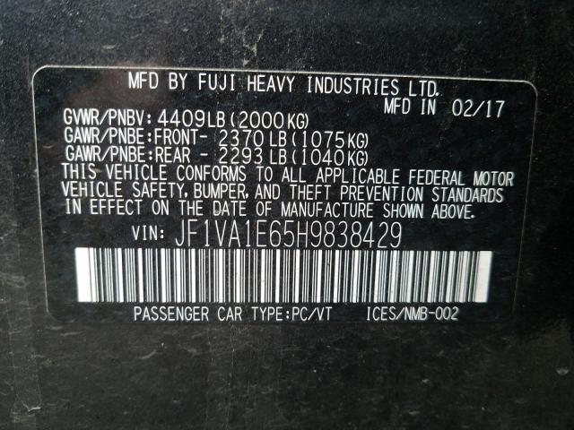 Photo 9 VIN: JF1VA1E65H9838429 - SUBARU WRX PREMIU 