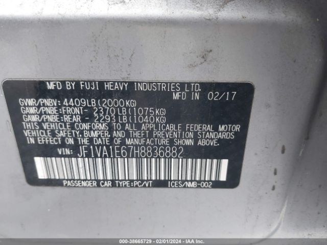 Photo 8 VIN: JF1VA1E67H8836882 - SUBARU WRX 