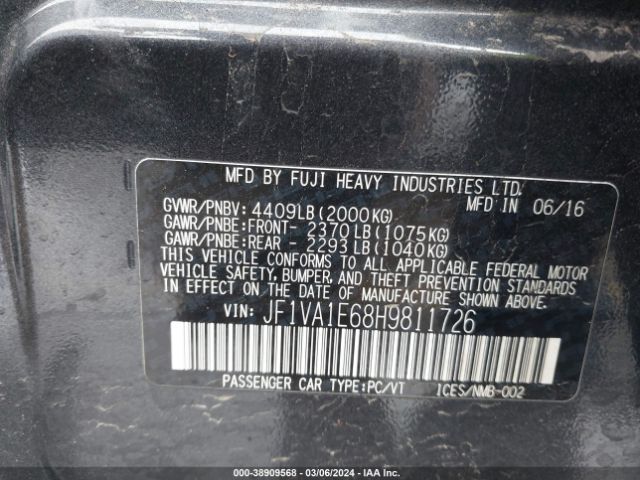 Photo 8 VIN: JF1VA1E68H9811726 - SUBARU WRX 