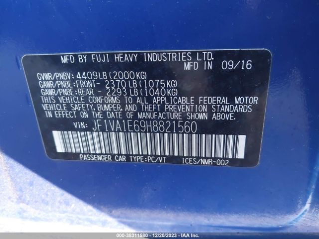 Photo 8 VIN: JF1VA1E69H8821560 - SUBARU WRX 