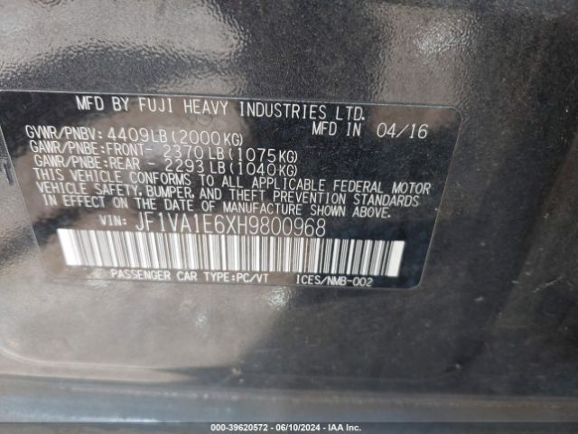 Photo 8 VIN: JF1VA1E6XH9800968 - SUBARU WRX 