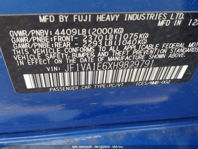 Photo 8 VIN: JF1VA1E6XH9829791 - SUBARU WRX 