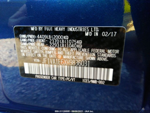 Photo 8 VIN: JF1VA1E6XH9836031 - SUBARU WRX 