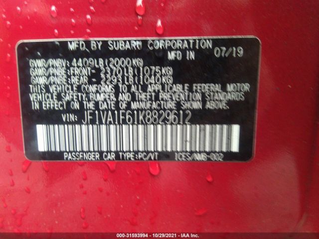 Photo 8 VIN: JF1VA1F61K8829612 - SUBARU WRX 