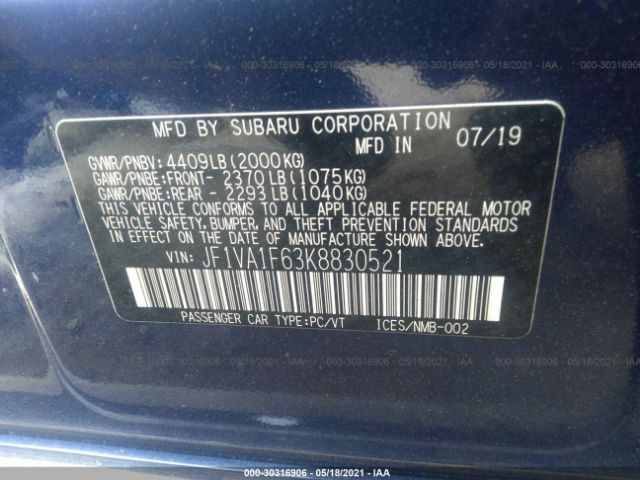 Photo 8 VIN: JF1VA1F63K8830521 - SUBARU WRX 