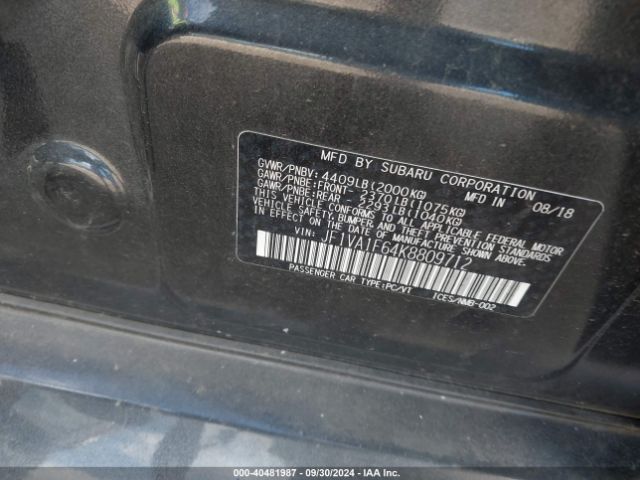 Photo 8 VIN: JF1VA1F64K8809712 - SUBARU WRX 