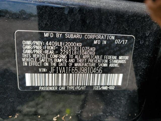 Photo 11 VIN: JF1VA1F65J9810456 - SUBARU WRX LIMITE 