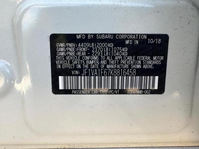 Photo 9 VIN: JF1VA1F67K8816458 - SUBARU WRX PREMIU 