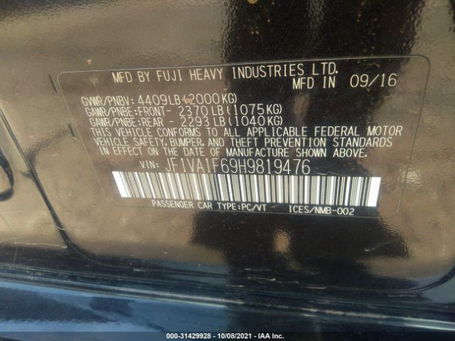 Photo 8 VIN: JF1VA1F69H9819476 - SUBARU WRX 